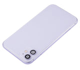 Replacement Back Housing W/ Small Components Pre-Installed Compatible with Apple iPhone 11 (No Logo) (Aftermarket Plus) (Purple)
