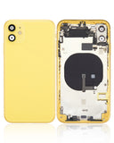 Replacement Back Housing W/ Small Components Pre-Installed Compatible with Apple iPhone 11 (No Logo) (Aftermarket Plus) (Yellow)