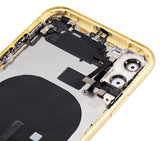 Replacement Back Housing W/ Small Components Pre-Installed Compatible with Apple iPhone 11 (No Logo) (Aftermarket Plus) (Yellow)
