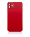 Replacement Back Housing W/ Small Components Pre-Installed Compatible with Apple iPhone 11 (No Logo) (Aftermarket Plus) (Red)