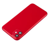 Replacement Back Housing W/ Small Components Pre-Installed Compatible with Apple iPhone 11 (No Logo) (Aftermarket Plus) (Red)