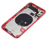 Replacement Back Housing W/ Small Components Pre-Installed Compatible with Apple iPhone 11 (No Logo) (Aftermarket Plus) (Red)