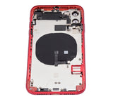 Replacement Back Housing W/ Small Components Pre-Installed Compatible with Apple iPhone 11 (No Logo) (Aftermarket Plus) (Red)
