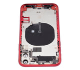 Replacement Back Housing W/ Small Components Pre-Installed Compatible with Apple iPhone 11 (No Logo) (Aftermarket Plus) (Red)