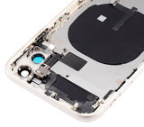 Replacement Back Housing W/ Small Components Pre-Installed Compatible with Apple iPhone 11 (No Logo) (Aftermarket Plus) (White)