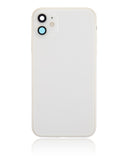 Replacement Back Housing W/ Small Components Pre-Installed Compatible with Apple iPhone 11 (No Logo) (Aftermarket Plus) (White)