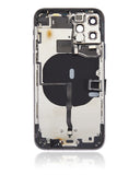 Replacement Back Housing W/ Small Components Pre-Installed Compatible with Apple iPhone 11 Pro (No Logo) (Aftermarket Plus) (Space Gray)