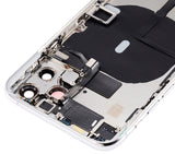 Replacement Back Housing W/ Small Components Pre-Installed Compatible with Apple iPhone 11 Pro (No Logo) (Aftermarket Plus) (Silver)