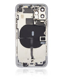 Replacement Back Housing W/ Small Components Pre-Installed Compatible with Apple iPhone 11 Pro (No Logo) (Aftermarket Plus) (Silver)