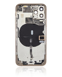 Replacement Back Housing W/ Small Components Pre-Installed Compatible with Apple iPhone 11 Pro (No Logo) (Aftermarket Plus) (Gold)