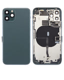 Replacement Back Housing W/ Small Components Pre-Installed Compatible with Apple iPhone 11 Pro (No Logo) (Aftermarket Plus) (Midnight Green)