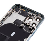 Replacement Back Housing W/ Small Components Pre-Installed Compatible with Apple iPhone 11 Pro (No Logo) (Aftermarket Plus) (Midnight Green)