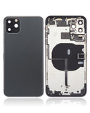 Replacement Back Housing W/ Small Components Pre-Installed Compatible with Apple iPhone 11 Pro Max (No Logo) (Aftermarket Plus) (Space Gray)
