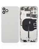 Replacement Back Housing W/ Small Components Pre-Installed Compatible with Apple iPhone 11 Pro Max (No Logo) (Aftermarket Plus) (Silver)