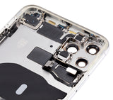 Replacement Back Housing W/ Small Components Pre-Installed Compatible with Apple iPhone 11 Pro Max (No Logo) (Aftermarket Plus) (Silver)