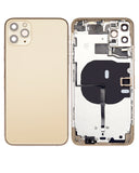 Replacement Back Housing W/ Small Components Pre-Installed Compatible with Apple iPhone 11 Pro Max (No Logo) (Aftermarket Plus) (Gold)