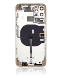 Replacement Back Housing W/ Small Components Pre-Installed Compatible with Apple iPhone 11 Pro Max (No Logo) (Aftermarket Plus) (Gold)