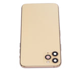 Replacement Back Housing W/ Small Components Pre-Installed Compatible with Apple iPhone 11 Pro Max (No Logo) (Aftermarket Plus) (Gold)