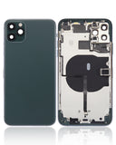 Replacement Back Housing W/ Small Components Pre-Installed Compatible with Apple iPhone 11 Pro Max (No Logo) (Aftermarket Plus) (Midnight Green)