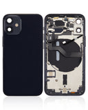 Replacement Back Housing W/ Small Parts Compatible with Apple iPhone 12 Mini (US Version) (Aftermarket Plus) (Black)
