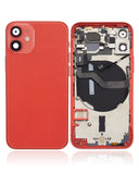 Replacement Back Housing W/ Small Parts Compatible with Apple iPhone 12 Mini (US Version) (Aftermarket Plus) (Red)