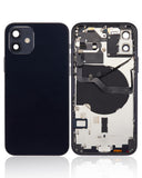 Replacement Back Housing W/ Small Parts Compatible with Apple iPhone 12 (US Version) (Aftermarket Plus) (Black)
