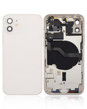 Replacement Back Housing W/ Small Parts Compatible with Apple iPhone 12 (US Version) (Aftermarket Plus) (White)