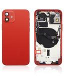 Replacement Back Housing W/ Small Parts Compatible with Apple iPhone 12 (US Version) (Aftermarket Plus) (Red)
