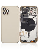 Replacement Back Housing W/ Small Parts Compatible with Apple iPhone 12 Pro (US Version) (Aftermarket Plus) (Gold)