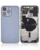 Replacement Back Housing W/ Small Parts Compatible with Apple iPhone 13 Pro (US Version) (Aftermarket Plus) (Sierra Blue)