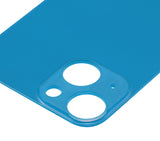 Replacement Back Glass With 3M Adhesive Compatible with Apple iPhone 13 Mini (No Logo / Large Camera Hole) (Blue)