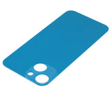 Replacement Back Glass With 3M Adhesive Compatible with Apple iPhone 13 Mini (No Logo / Large Camera Hole) (Blue)