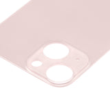 Replacement Back Glass With 3M Adhesive Compatible with Apple iPhone 13 Mini (No Logo / Large Camera Hole) (Pink)