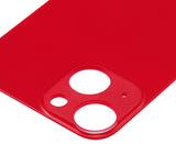 Replacement Back Glass With 3M Adhesive Compatible with Apple iPhone 13 Mini (No Logo / Large Camera Hole) (Red)