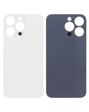 Replacement Back Glass With 3M Adhesive Compatible with Apple iPhone 13 Pro (No Logo / Large Camera Hole) (Silver)