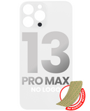 Replacement Back Glass With 3M Adhesive Compatible with Apple iPhone 13 Pro Max (No Logo / Large Camera Hole) (Silver)