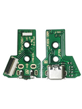 Replacement Micro USB Charging Port Board With 12-Pin Flex Cable Compatible with Sony (Game Console Parts) PlayStation 4 Controllers (Version 1: JDS-050 / JDS-055)