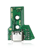 Replacement Micro USB Charging Port Board With 12-Pin Flex Cable Compatible with Sony (Game Console Parts) PlayStation 4 Controllers (Version 1: JDS-050 / JDS-055)