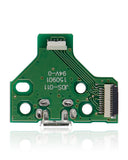 Replacement Micro USB Charging Port Board With 12-Pin Flex Cable Compatible with Sony (Game Console Parts) PlayStation 4 Controllers (Version 2: JDS-011)