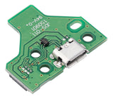 Replacement Micro USB Charging Port Board With 12-Pin Flex Cable Compatible with Sony (Game Console Parts) PlayStation 4 Controllers (Version 2: JDS-011)