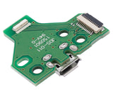 Replacement Micro USB Charging Port Board With 12-Pin Flex Cable Compatible with Sony (Game Console Parts) PlayStation 4 Controllers (Version 2: JDS-011)