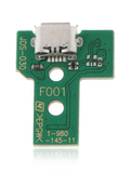Replacement Micro USB Charging Port Board With 12-Pin Flex Cable Compatible with Sony (Game Console Parts) PlayStation 4 Controllers (Version 3: JDS-030)