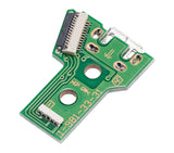 Replacement Micro USB Charging Port Board With 12-Pin Flex Cable Compatible with Sony (Game Console Parts) PlayStation 4 Controllers (Version 4: JDS-040)