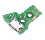 Replacement Micro USB Charging Port Board With 12-Pin Flex Cable Compatible with Sony (Game Console Parts) PlayStation 4 Controllers (Version 4: JDS-040)