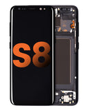 Replacement OLED Assembly With Frame Compatible with Samsung Galaxy S8 (Blemish: Grade D) (Midnight Black)