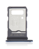 Replacement Dual Sim Card Tray Compatible with Motorola Edge 20 Pro (XT2153-1 / 2021) (Blue Vegan Leather)