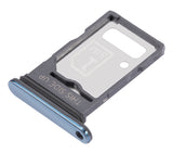 Replacement Dual Sim Card Tray Compatible with Motorola Edge 20 Pro (XT2153-1 / 2021) (Blue Vegan Leather)