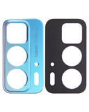 Replacement Back Camera Lens Bracket Compatible with Motorola Edge 20 Pro (XT2153-1 / 2021) (Blue Vegan Leather)