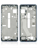 Replacement Mid-Frame Housing Compatible with Motorola Edge 20 Pro (XT2153-1 / 2021) (Blue Vegan Leather)
