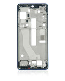 Replacement Mid-Frame Housing Compatible with Motorola Edge 20 Pro (XT2153-1 / 2021) (Blue Vegan Leather)